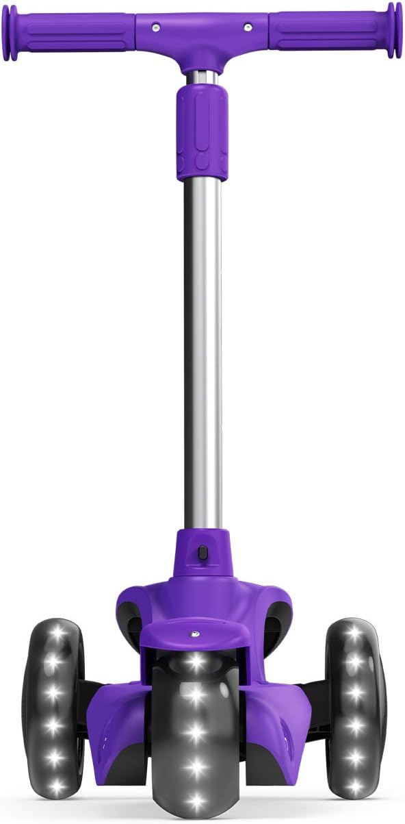 Jetson Lumi 3 Wheel Light-Up Kick Scooter for Girls or Boys, Ages 3+ - Max Grip Light Up Deck and PVC Wheels- Adjustable Height
