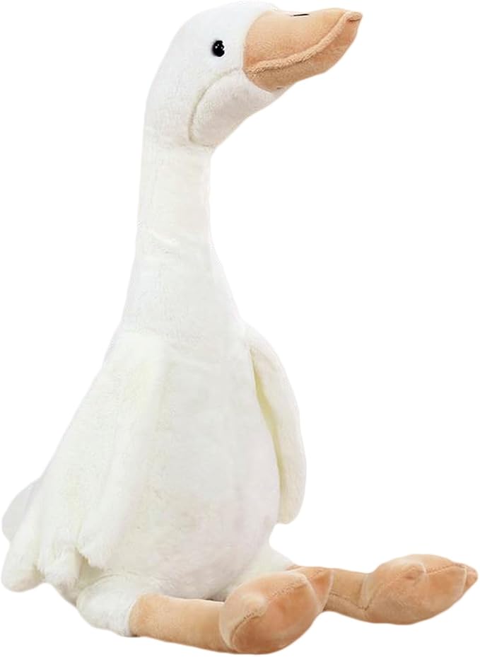 zhidiloveyou 19.7" Goose Plush Stuffed Animal, Cuddly Stuffed Swan Toy for Kids Adults, White