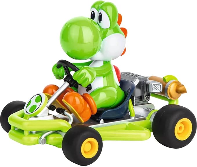 Carrera 200988 RC Official Licensed Mario Kart Pipe Kart Yoshi 1:18 Scale 2.4 GHz Remote Radio Control Car with Rechargeable LiFePO4 Battery - Kids Toys Boys/Girls | Official Licensed Mario Kart Toy RC Car for Kids 6+, 1:18 Scale, 2.4GHz, Ready To Run,...