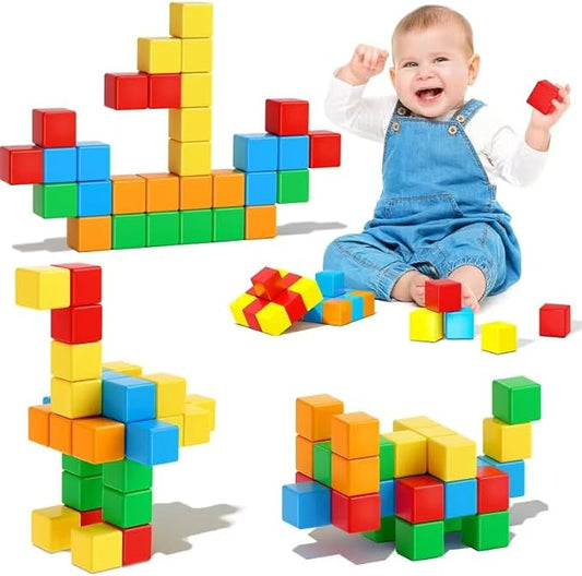 KAEILORU Magnetic Blocks Toys for Toddler Girls Boys Age 3-5 5-7 4-8 Magnetic Building Cubs Stem Sensory Toys, Preschool Learning Activities Birthday Gift for 3 4 5 6 7 Year Old