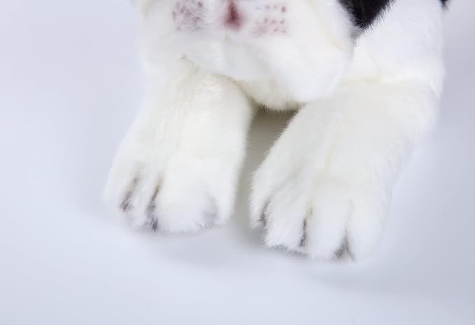CU-MATE 15.7'' French Bulldog Dog Stuffed Animal Simulation-Realistic & Lifelike Soft Handmade Lying Dog Plush Toy Puppy -Present Gift for Boys and Girls