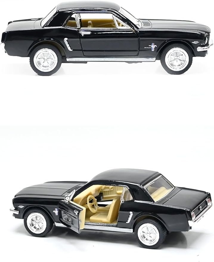 KiNSMART 1964 1/2 Ford Mustang 1:36 Scale 5" Die Cast Metal Model Classic Toy Car (Black)