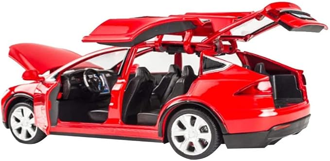 gidoyi Toy Car Model X, Pull Back Car Toys Alloy Vehicles with Lights and Sound 1:32 Scale Model Car (Red)