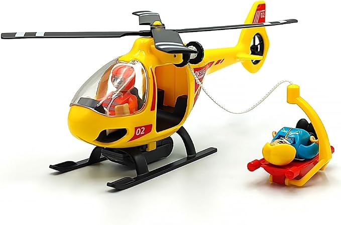 Wooden Train Cars Track Accessories Set Plane Toy with Light and Sound for Train Toys for 3-5-7 Boys Girls Years Old(Rescue Helicopter（with Light and Sound）)
