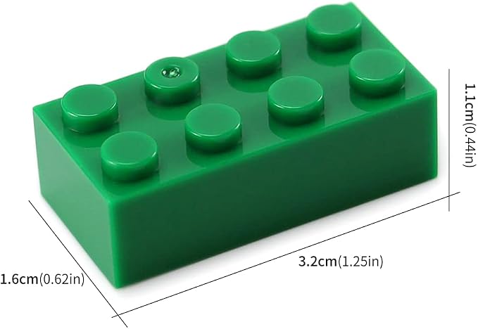 100pcs 2x4 Bricks Green Building Classic Pieces Parts Creative Play Blocks Set Toy Accessories Combine with 3001 Major Brick Brands
