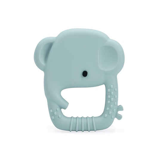 Loulou Lollipop Wild Silicone Teether for Babies 4 Months and Up, Textured Teething Ring for Sore Gums, BPA-Free Food-Grade Silicone, Easy-Grip Open Shape, Dishwasher & Freezer Safe, Elephant