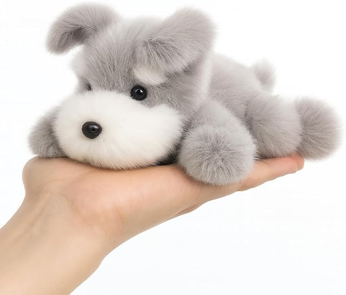 Adorable Schnauzer Dog Stuffed Animal Soft Plush Toy Cute Birthday Gifts for Boys Girls Kids Toddlers