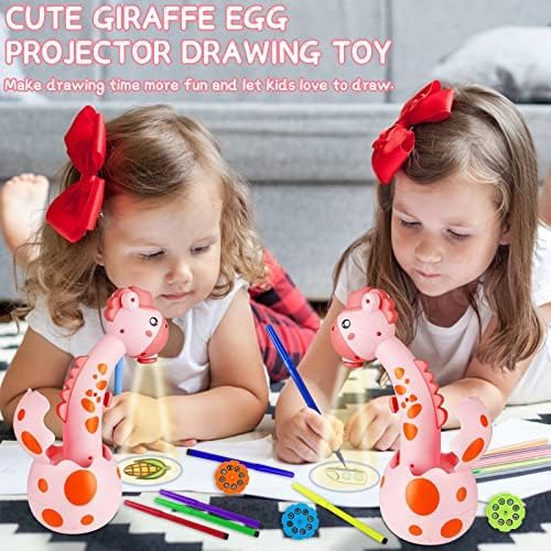 KETIEE Drawing Projector for Kids, Tracing and Drawing Projector Toy with Light & Music, Children Smart Projector Sketcher, Kids Art Projector with 72 Stencils for Boy Girl 3-8 Years Old (Pink)