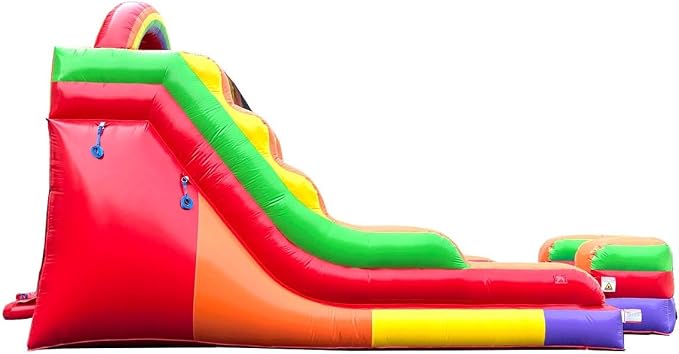 TentandTable Inflatable Water Slide for Kids and Adults, 15 FT Commercial Grade Giant Wet Dry Blow Up, Outdoor Backyard Water Fun, Includes Electric Air Blower, 27' L x 9' W x 15' H, Rainbow