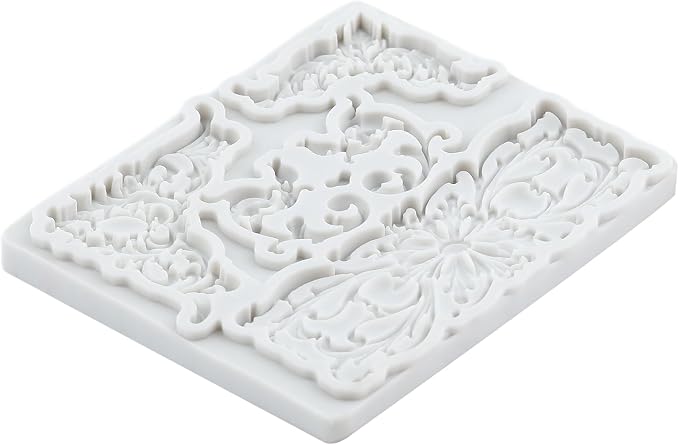 Baroque Curlicues Scroll Lace Silicone Molds Scroll Relief Flower Lace Filigree Polymer Clay Mold for DIY Crafts Epoxy Resin Casting Air Dry Polymer Clay Plaster Jewelry Making