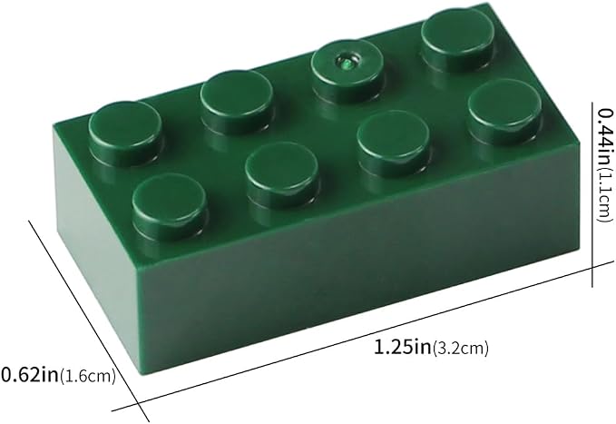 100pcs 2x4 Bricks Dark Green Pieces Parts Classic Building kit Creative Play Set Basic Blocks Toy Accessories Compatible with 3001 Major Brands