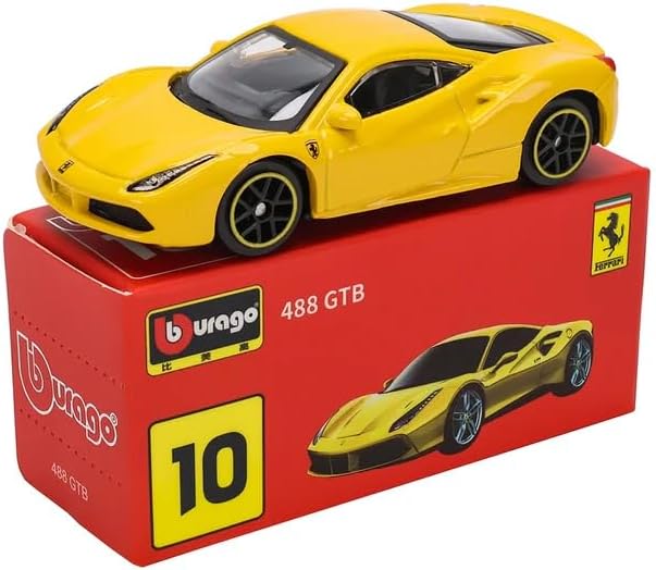 Bburago 1:64 Scale Ferrari Series Model Collection Race Diecast Metal Model Car (488 GTB)