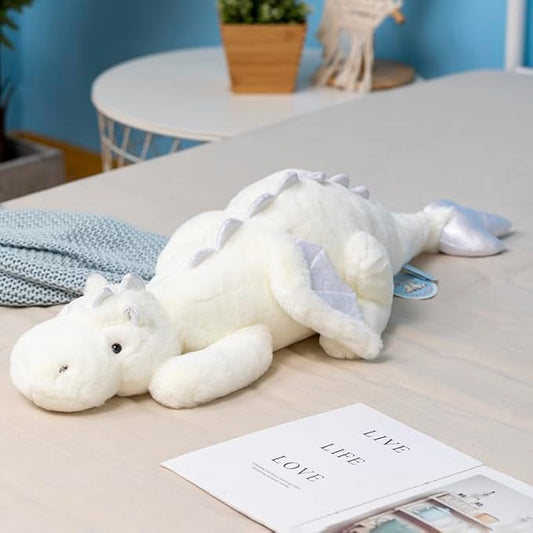 Weighted Dragon Stuffed Animal 43.3Inches 7Lbs Large Plush Weighted Stuffed Animals Toy for Kids, Pink White Green and Blue Available. Very Cute Plushie Dragon(2025 Update Version)