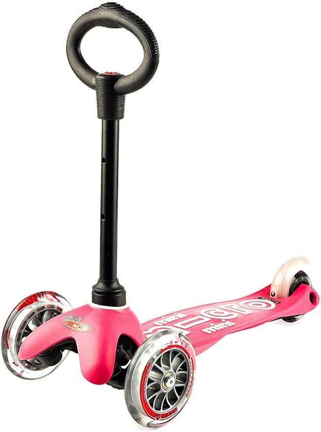 Micro Kickboard | Mini 3-in-1 Deluxe Toddler Scooter for Ages 1–5 | Ride-On with Removable Parent Push Bar | 3 Wheel Lean-to-Steer Design | Adjustable T Bar | Smooth Ride PU Wheels | Swiss Design