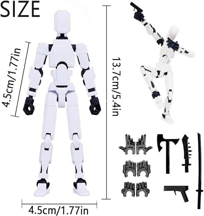 DANONI Titan13 Robot Action Figure,Lucky Robot 13 Action Figures, Creative 3D Printed Action Figure, Multi Jointed Action Figures Desktop Decorations for Kids Adult (5Pcs)