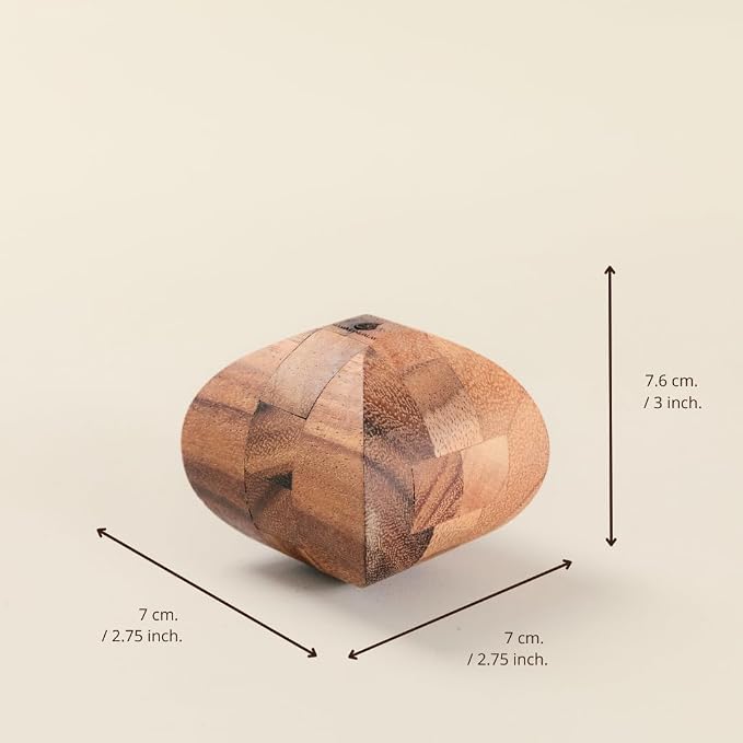 Ascher: 3D Wooden Puzzle Brain Teaser for Adults – Handcrafted Interlocking Logic Game – Unique STEM Gift & Desk Decor – Challenging Mental Puzzle by SiamMandalay