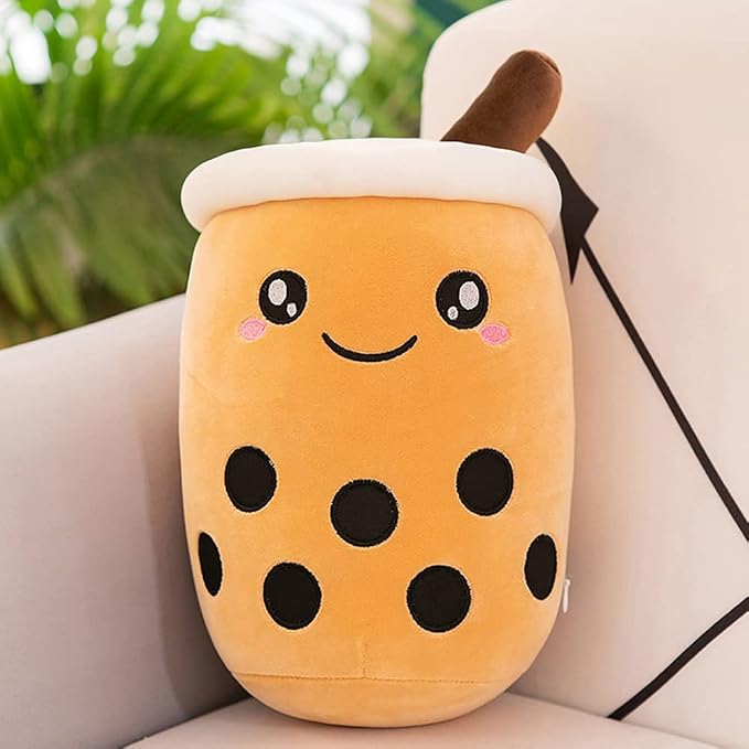 Cute Boba Tea Plush Stuffed Animal Toy 14 Inch Bubble Tea Kawaii Plushies Cartoon Soft Milk Tea Cup Cuddly Pillow Home Hugging Birthday for Children Kids Boys Girl Room Decor Bedtime, 14Inches