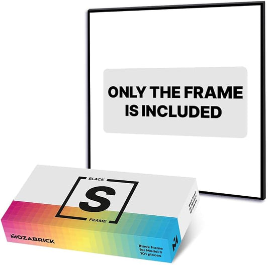 Frame for Model S | 20x20 Inch | Crafting for Adults | Frame for Custom Photo Mosaic that Turns Any Picture into Pixel Art Made from Building Blocks