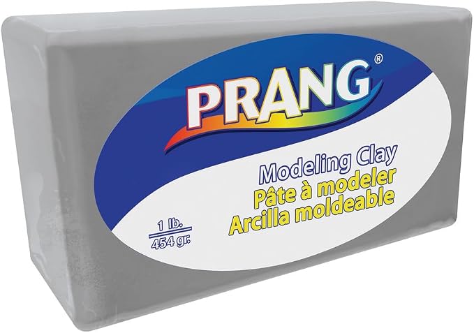 Prang Modeling Clay, Gray, 1 lb. Block | Pliable, Non-Hardening, Non-Staining, Easy Clean-Up, Perfect for Preschool and Elementary Aged Children