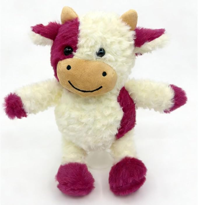 YUKOUQIAN Cow Stuffed Animal Cow Plush Doll Toy 11.8 inch for Girls Boys (Stand Cow red)