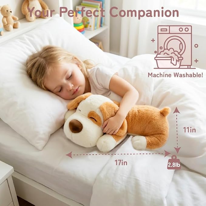 Niuniu Daddy Weighted Dog Stuffed Animal for Kids & Adults, 17" | 2.8 lbs Weighted Plushies Pillow for Sleeping and Calming, Cute Lying Plush Toy Large Huggable Gift for Everyday Comfort