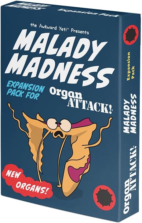 The Awkward Yeti Organ Attack Card Game Expansion Pack Malady Madness | Funny Biology, Anatomy, Science, Virus, Medical Gift | Nurse & Doctor Game | Fun Family Games for Kids and Adults