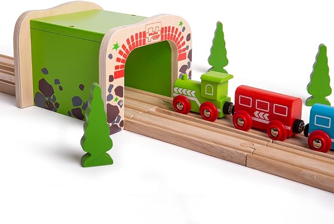 Bigjigs Rail Double Tunnel - Other Major Wooden Rail Brands are Compatible
