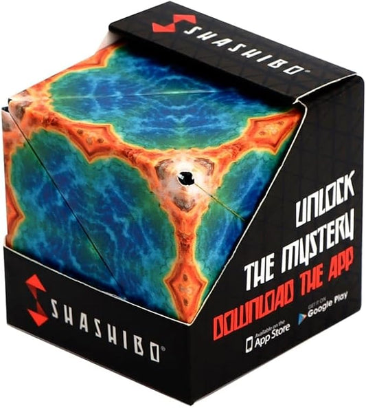 Shashibo Sensory Fidget Toy for Adults & Kids, Stress Relief Fidget Toy for Adults, Teens & Kids, Cool Fidget Toys for Desk, Classroom Must Have, Sensory Shape Shifting Cube, 100+ Possible Shapes