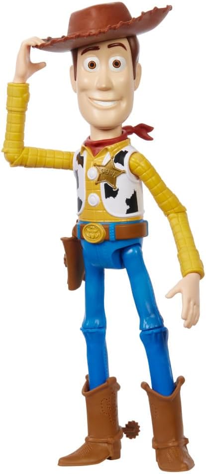 Mattel Disney and Pixar Toy Story Large Action Figure, Posable Woody Collectible in Signature Sheriff Look with Removable Hat, 12-inch Scale