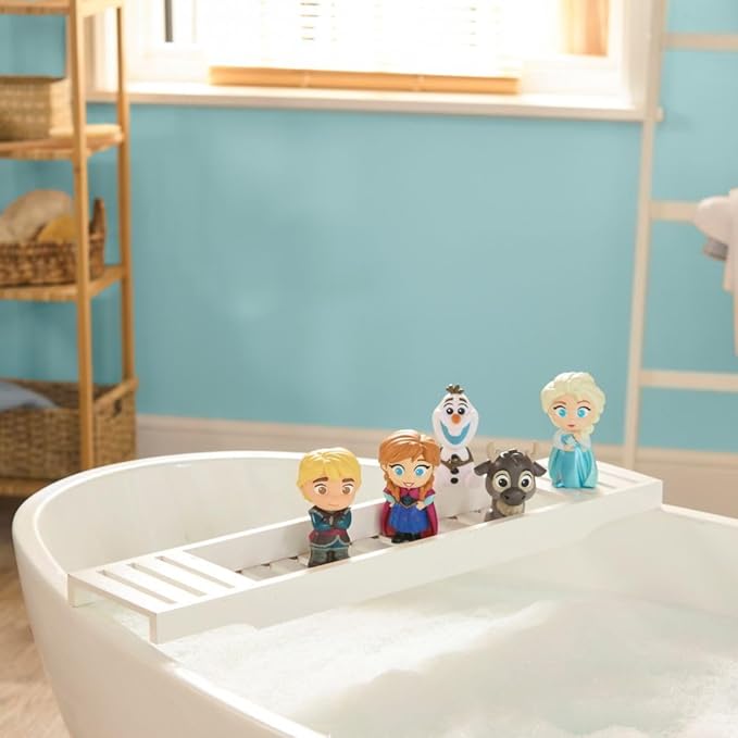 Disney Store Official Frozen Bath Toys Set - Includes 5 Detailed Toys with a Straining Storage Bucket - Bath Time Fun & Water Play Set for Kids