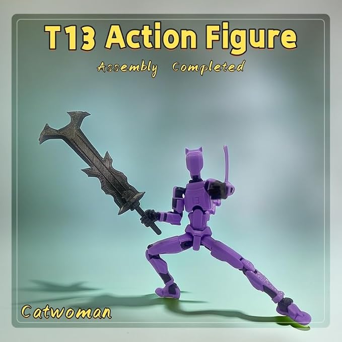 Large 7.8in T13 Action Figure Assembly Completed, 3D Printed T13, Titan 13 Dummy 13 Action Figure Lucky 13 Action Figure Collectors Desktop Decorations