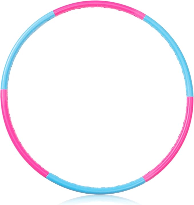 Liberry Kids Exercise Hoop, Detachable Fitness Rings for Workout, Adjustable Plastic Hoop for Home, Gym, Dance, Sport Toy Gift in Blue, Pink