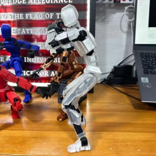 DANONI Titan13 Action Figure, Lucky Robot 13 Action Figures, 3D Printed Multi-Jointed Movable Action Figure, Dummy Robot 13 Figures Toy for Desktop Decorations Game Gifts (Transparency)