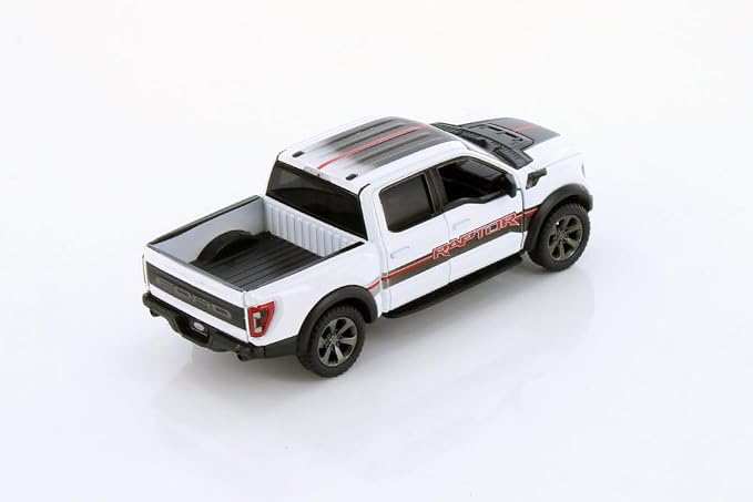 KiNSMART - 2022 Ford F-150 Raptor 5" 1:46 Scale Die Cast Model Toy Truck (White + Decals)