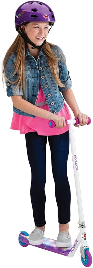 Razor Party Pop Kick Scooter - Multi-Color LED Light-Up Deck, Lightweight Steel Frame, for Kids Ages 6 and Up