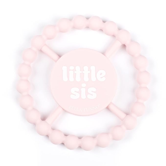Bella Tunno Happy Teether for Girls - Soft & Easy Grip Teething Ring Perfect for Babies and Teething Toys to Help Soothe Gums, Non-Toxic, Little Sis