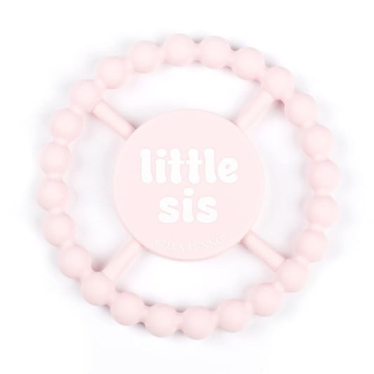 Bella Tunno Happy Teether for Girls - Soft & Easy Grip Teething Ring Perfect for Babies and Teething Toys to Help Soothe Gums, Non-Toxic, Little Sis