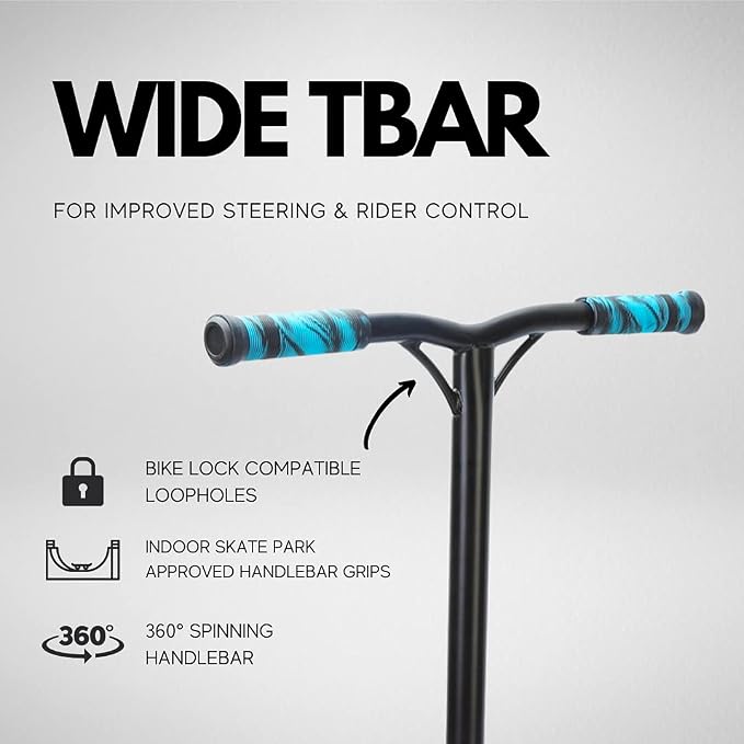 BOLDCUBE Deluxe Stunt Scooter for Boys and Girls Ages 8-12 Years | Anodized Finish | 4 Bolt Clamp | Marbled Grips | 7+ yrs