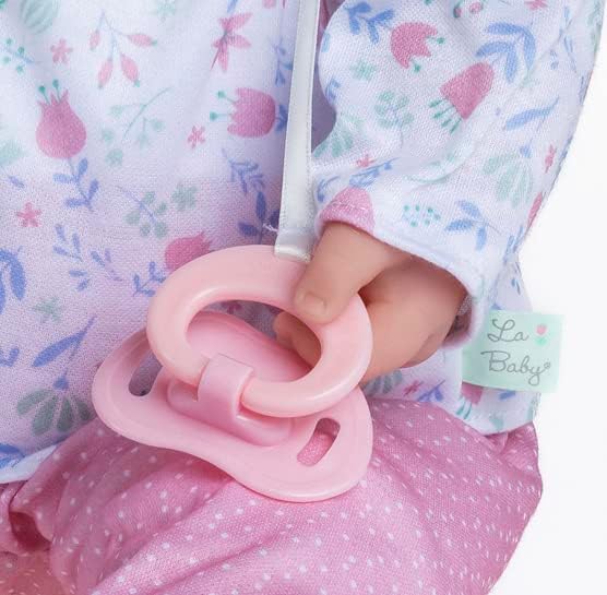 La Baby Caucasian 20-inch Small Soft Body Baby Doll | JC Toys - La Baby | Washable |Removable Pink Floral Outfit w/ Hat, Pacifier & Magic Bottle | For Children 12 Months +