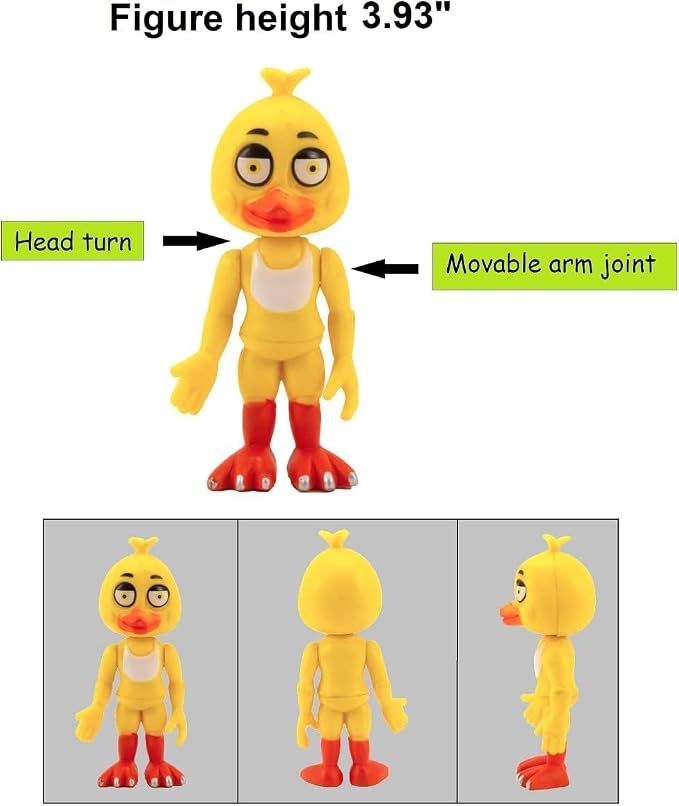 NA Toysvill FNAF Action Figures (Set of 6 pcs) | Inspired by Five Nights at Freddy’s Toys Figurines Set, Cake Toppers, Party Set, Collectible Toys for Kids, Height About 4 inches