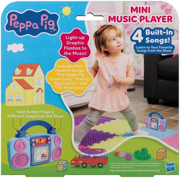 eKids Peppa Pig Toy Music Player, Toddler Toy with Built-in Music and Lights (Peppa Pig)
