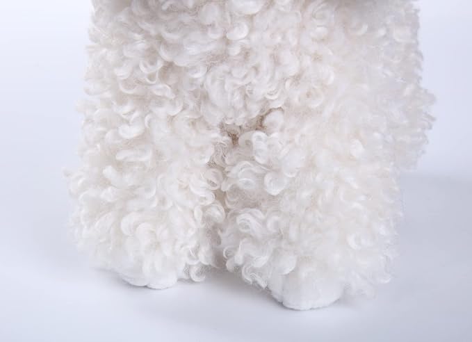 CU-MATE White Poodle Stuffed Animal Simulation Dog -Realistic & Lifelike Soft Handmade Standing Dog Plush Toy Puppy -Present Gift for Boys and Girls
