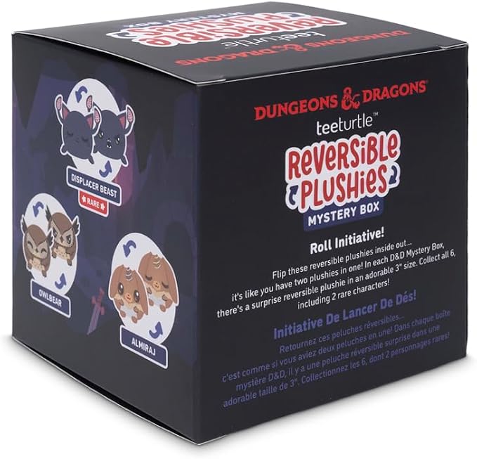 TeeTurtle Dungeons and Dragons Series Reversible Plushie Mystery Box - 3-Inch Mini Two-Sided Blind Box Plush with Embroidered Details - Cute Collectible Surprise Toy for Kids, Teens, and Adults