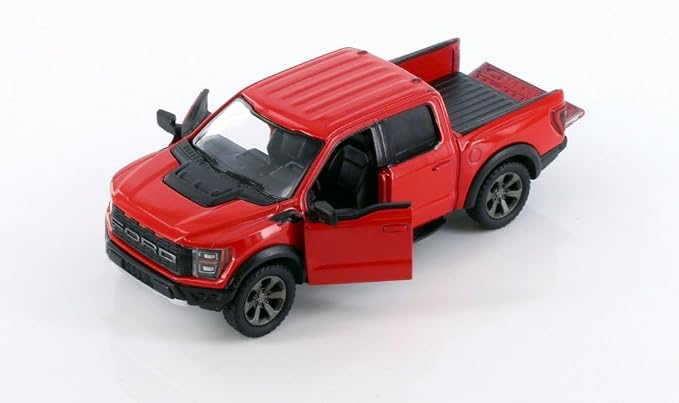 KiNSMART - 2022 Ford F-150 Raptor 5" 1:46 Scale Die Cast Model Toy Truck (Red)