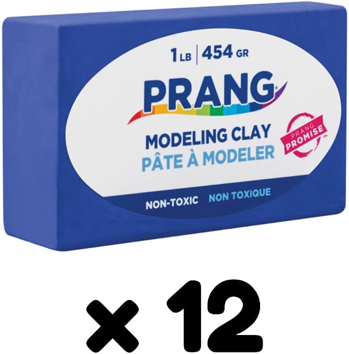 Prang Modeling Clay, Blue, 1 lb. Block, Case of 12 Blocks, 192 oz. Total | Pliable, Non-Hardening, Non-Staining, Easy Clean-Up, Perfect for Preschool and Elementary Aged Children