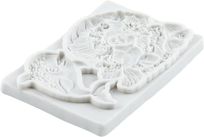 Mermaid Polymer Clay Molds Mermaid Dolphin Seashell Silicone Mold for Epoxy Resin Casting DIY Crafts Air Dry Polymer Crafts Supplies Clay Tools