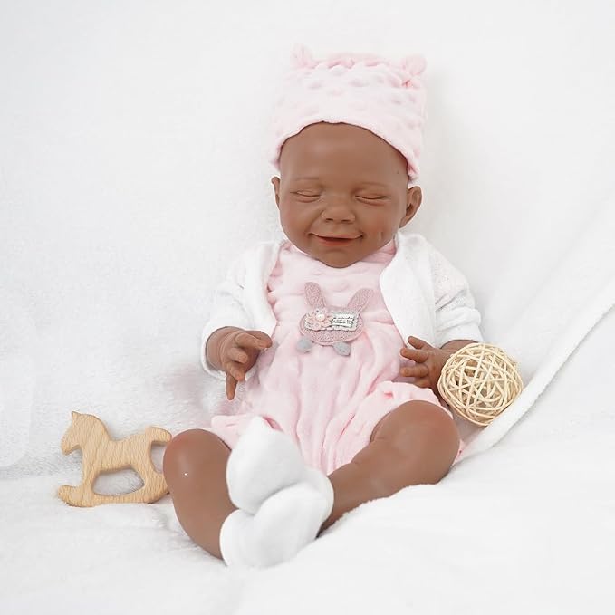 Girl 18.5 Inch, Reborn Baby Dolls Silicone Full Body, Full Silicone Baby Doll, Realistic Baby Dolls, Newborn Not Vinyl, with Gift Box, Gift for Kids Ages 3+