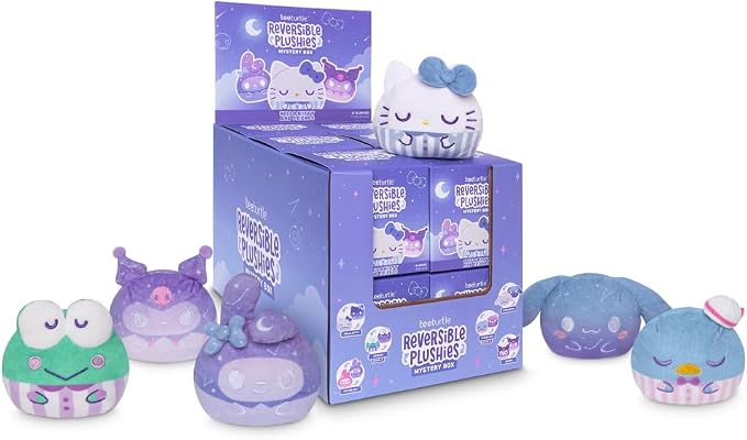 TeeTurtle Hello Kitty and Friends Sanrio Celestial Series Reversible Plushie Mystery Box - 3-Inch Two-Sided Blind Box Plush with Embroidered Details - Cute Surprise Toy for Kids, Teens, and Adult