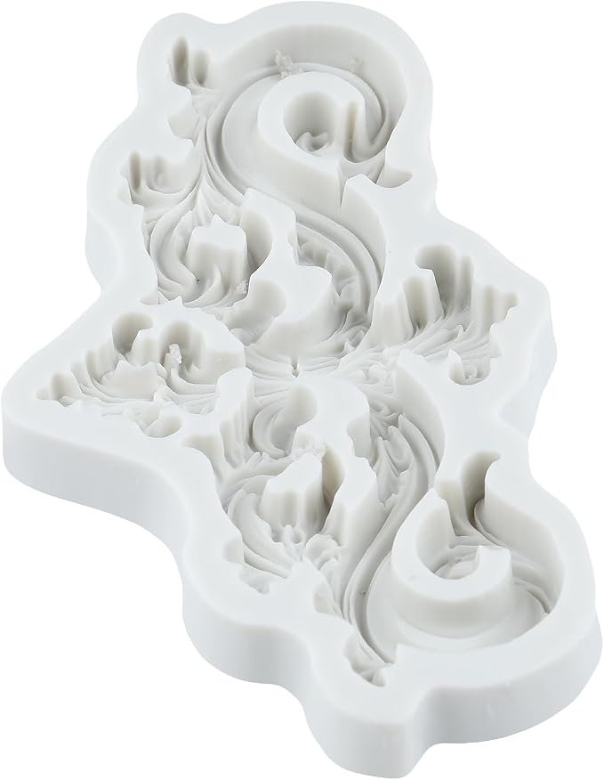 Baroque Curlicues Scroll Lace Silicone Mold Vintage Relief Flower Lace Filigree Polymer Clay Molds for DIY Crafts Epoxy Resin Casting Air Dry Polymer Clay Plaster Jewelry Making
