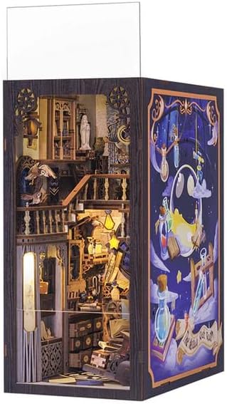 CUTEBEE Book Nook Kit - DIY Miniature House Kit for Adults and Teens, Dollhouse Booknook Tiny House Model Build Bookshelf Decor, Gifts for Family, Friends